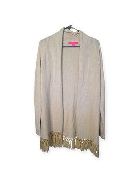 Women's Lilly Pulitzer Tatum open front, metallic cardigan, size medium
